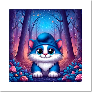 Smurf Cat T-Shirt Hoodie Tote Pillow Sticker Magnet Mug Gift etc. Posters and Art